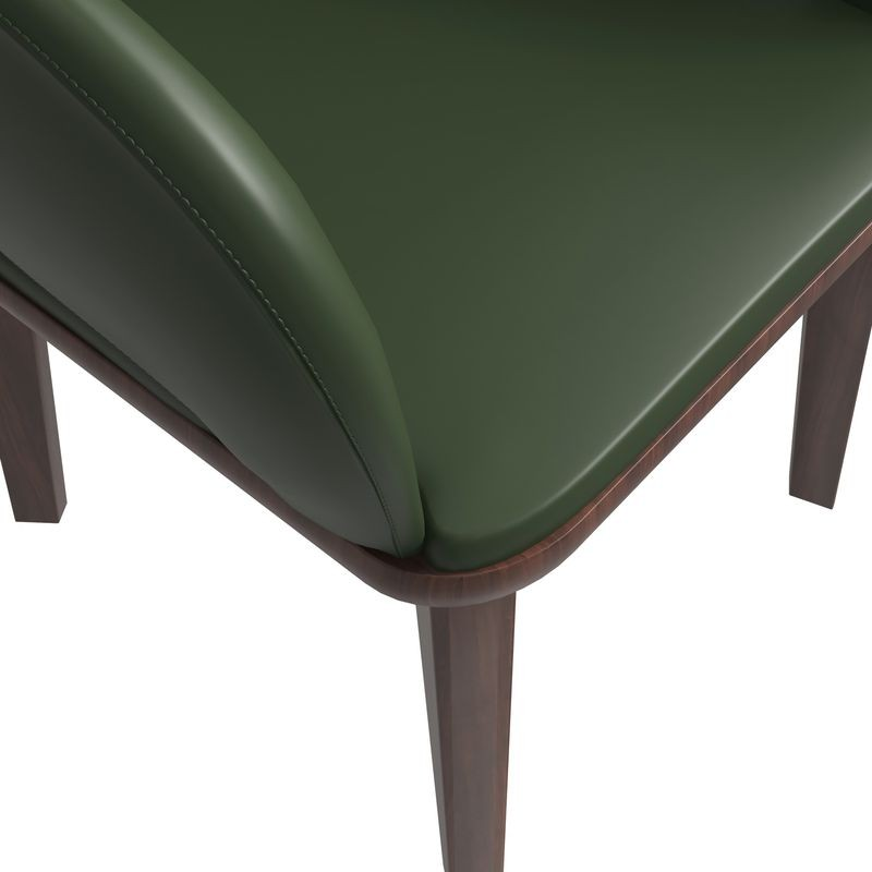 LeisureMod Vivara Collection Modern Dining Chair in Dark Green Closeup.