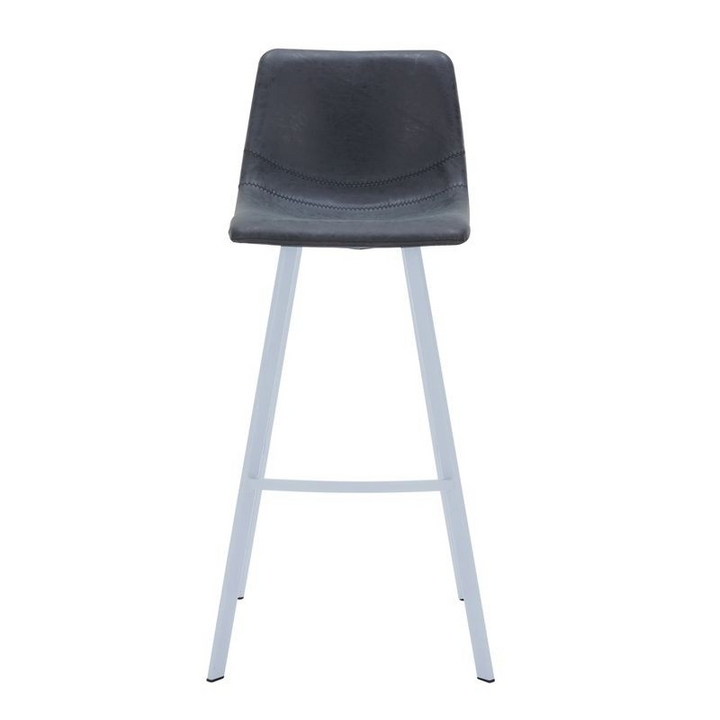 Elland Bar Stool Charcoal Black with White Base Front View.