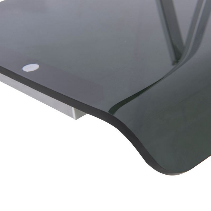 LeisureMod Menno Modern Acrylic Folding Chair Transparent Black Closeup.