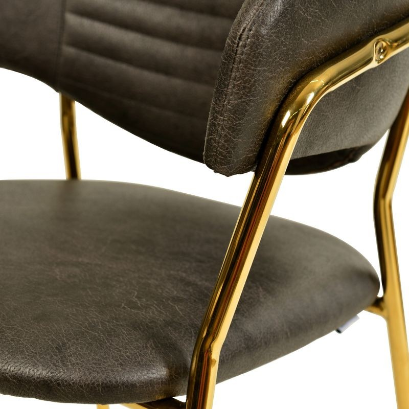 LeisureMod Bella Collection Modern Dining Chair in Charcoal Closeup.