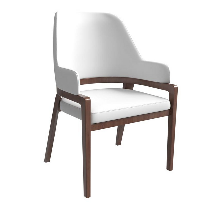 Leisuremod Ethora Collection Modern Wooden Dining Chair in White
