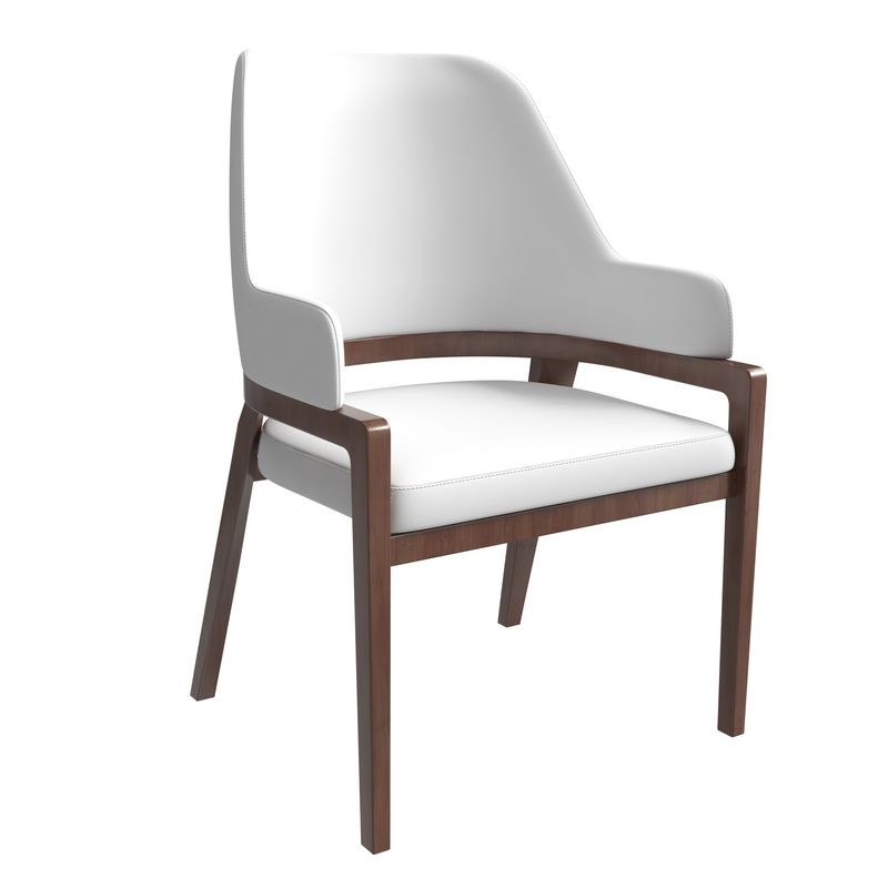 Leisuremod Ethora Collection Modern Wooden Dining Chair in White