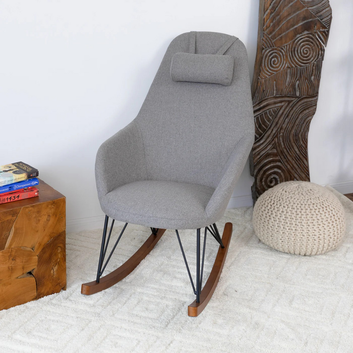 Chloe Mid Century Modern Rocker Livingroom and Bedroom Chair Image.