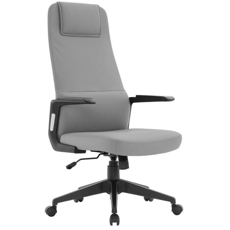 LeisureMod Nexa Collection Modern Office Chair in Grey