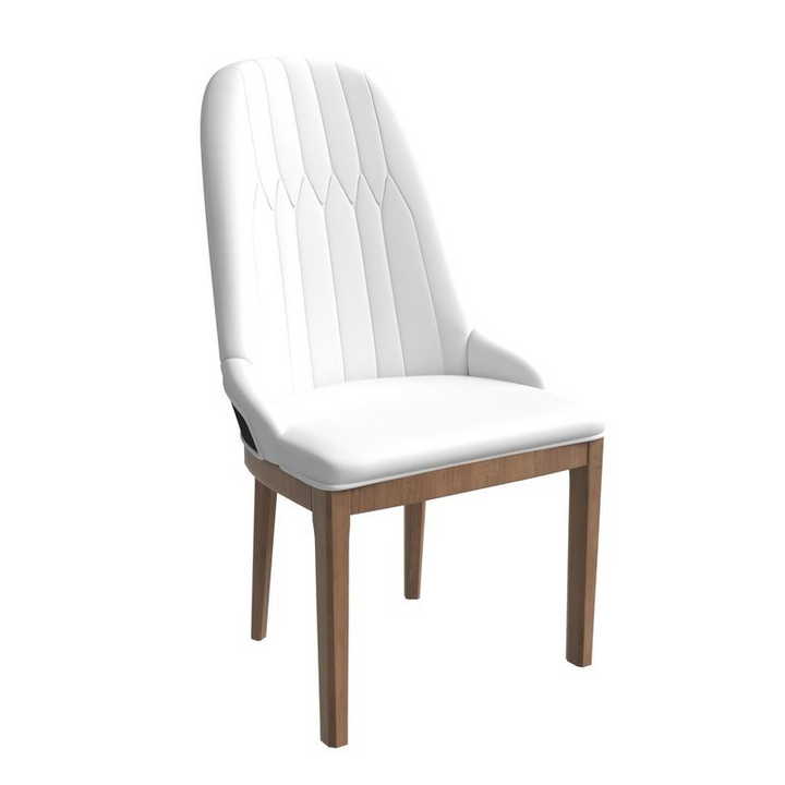 Leisuremod Verisma Collection Modern Wooden Dining Chair in Black Fabric with White Front
