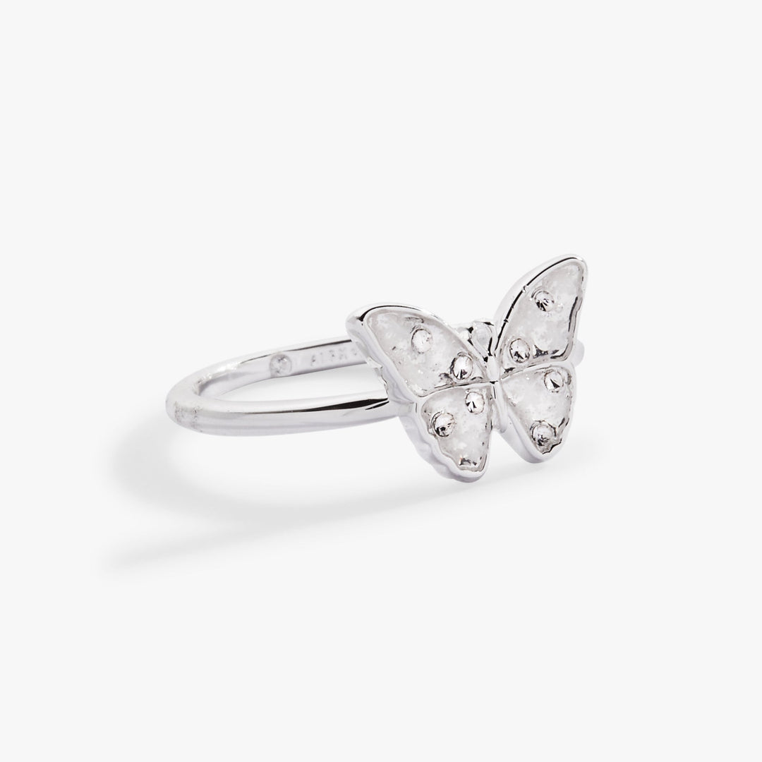 Glass Butterfly Statement Ring