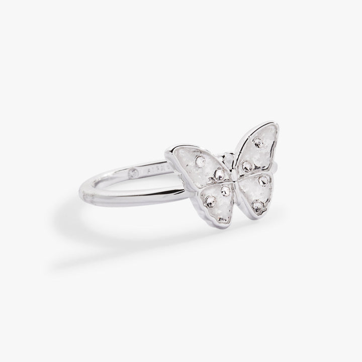 Glass Butterfly Statement Ring
