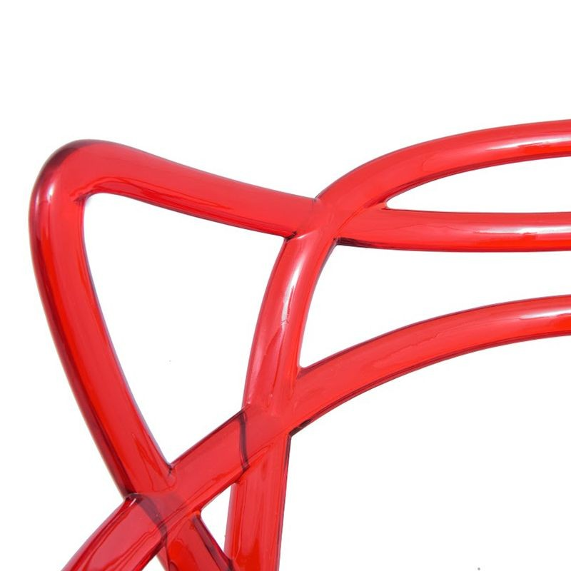 LeisureMod Milan Modern Wire Design Chair Red Details.