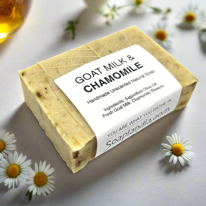 Goat Milk and Olive Oil Bar Soap with Chamomile, Unscented