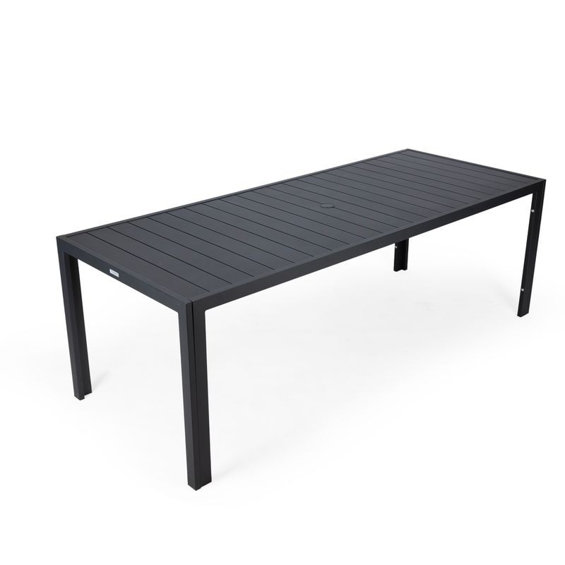 Leisuremod Chelsea Aluminum Outdoor 87" Dining Table in Black