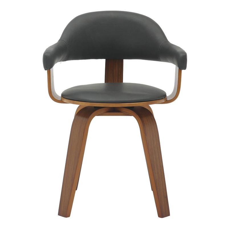 Modern Wooden Dining Chair with Walnut Color Frame in Black from the Brivo Collection Front View.