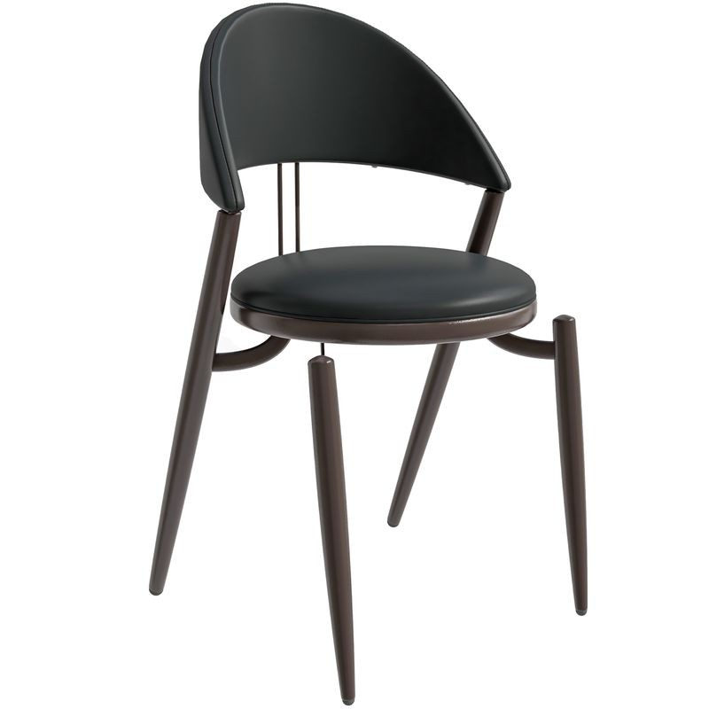 LeisureMod Venice Collection Modern Dining Chair In Black