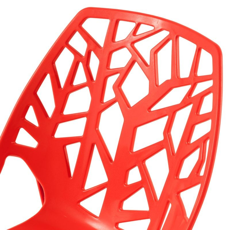 LeisureMod Modern Cornelia Dining Chair Solid Red Closeup.