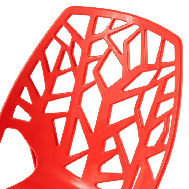 LeisureMod Modern Cornelia Dining Chair Solid Red Closeup.