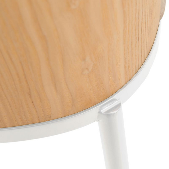 LeisureMod Tule Mid-Century Modern Dining Side Chair with Velvet Seat and White Powder-Coated Steel Frame Natural Wood/Brown Zoomed.