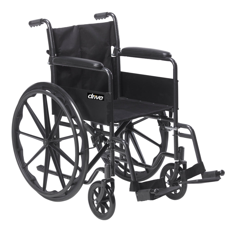 Silver Sport 1 Wheelchair with Full Arms and Swing Away Removable Footrest