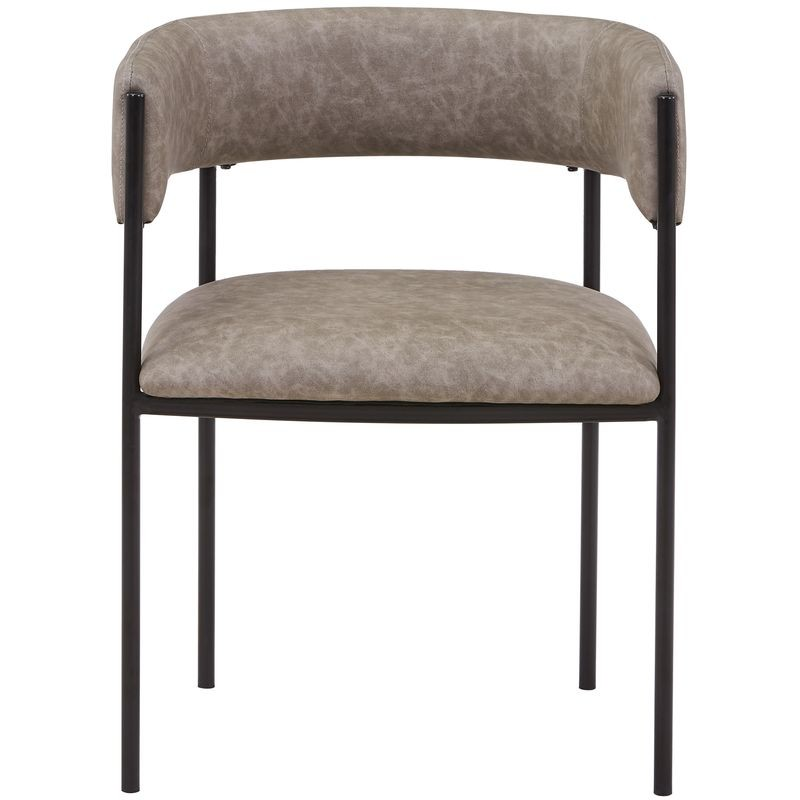 LeisureMod Cyril Collection Modern Chair in Aged Grey Front View.
