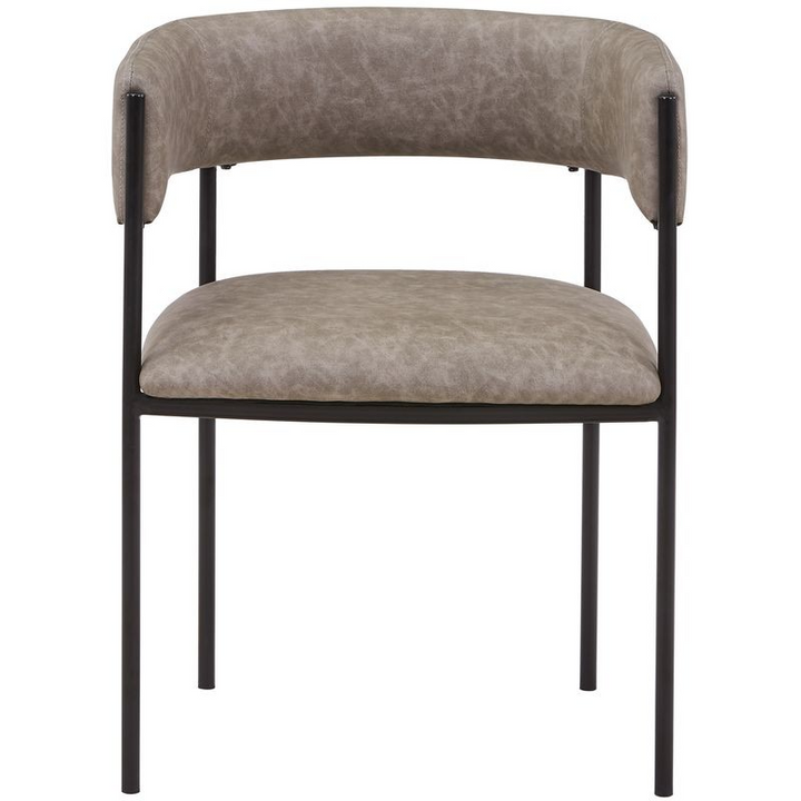 LeisureMod Cyril Collection Modern Chair in Aged Grey Front View.