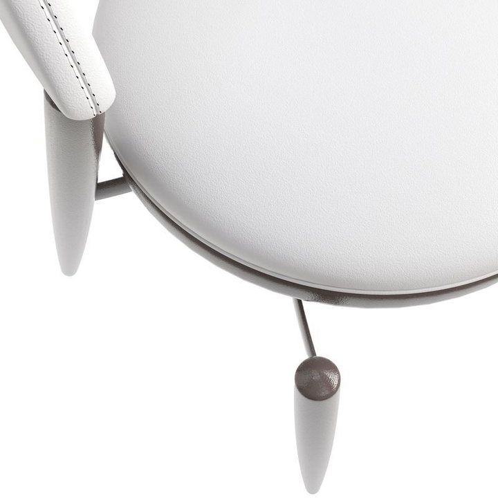 LeisureMod Venice Collection Modern Dining Chair In White Closeup.