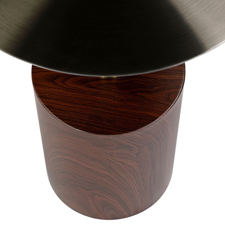 LeisureMod Malta Collection Modern End Table in Brown Top View.
