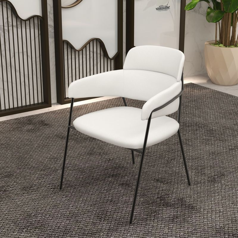 LeisureMod Axis Collection Modern Dining Chair in White with Background.