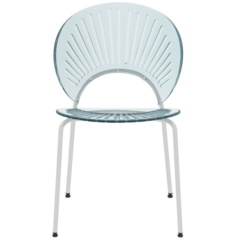 LeisureMod Opulent Series Modern Smoke Dining Chair Front View.