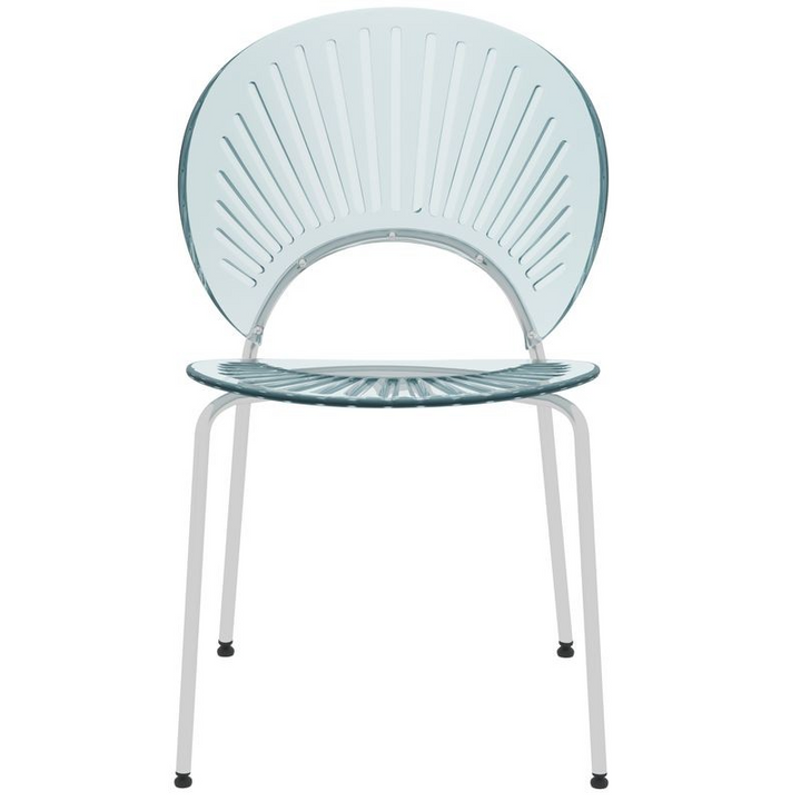 LeisureMod Opulent Series Modern Smoke Dining Chair Front View.