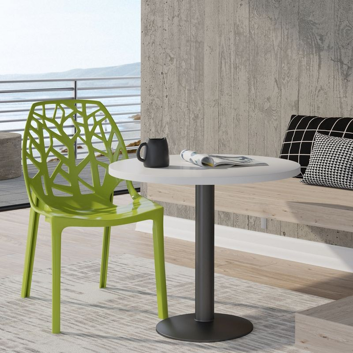 LeisureMod Modern Cornelia Dining Chair Solid Green