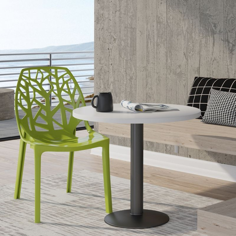 LeisureMod Modern Cornelia Dining Chair Solid Green