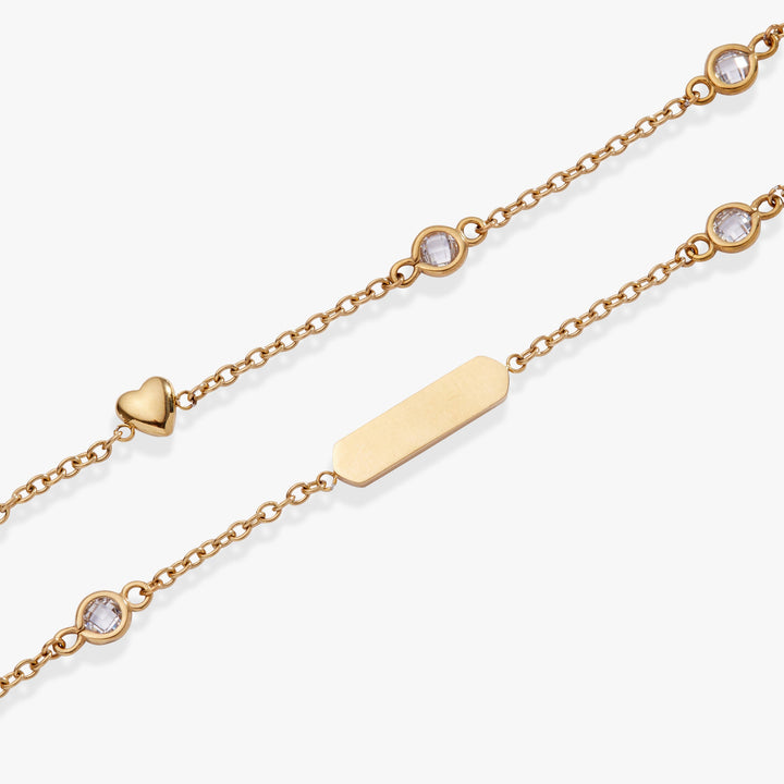 Heart Chain Double Strand Bracelet