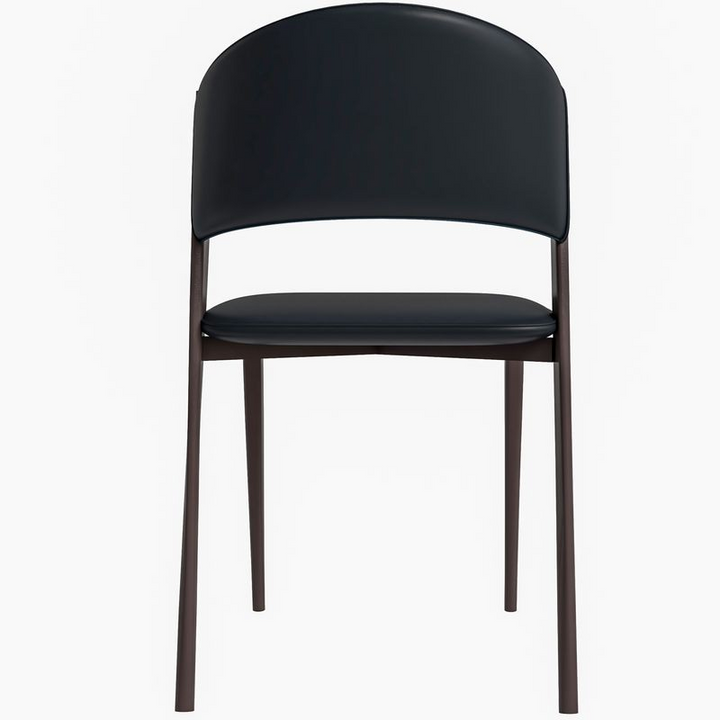 LeisureMod Aspen Collection Modern Dining Chair in Black Back Photo.