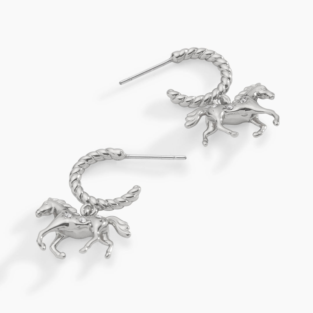 Horse Huggie Hoop Earrings