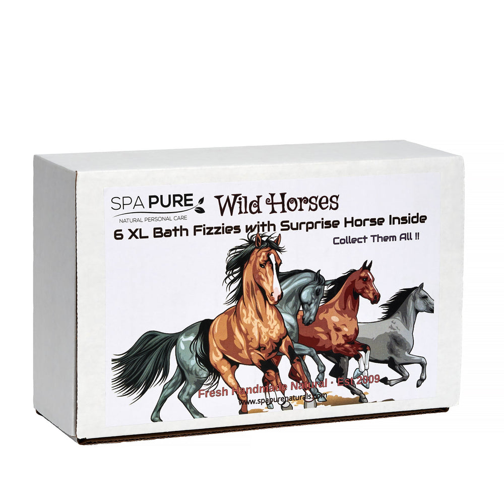 Spa Pure Wild Horses Bath Bombs: for Kids with 6 XL Bath Bombs with Surprise Horses Inside