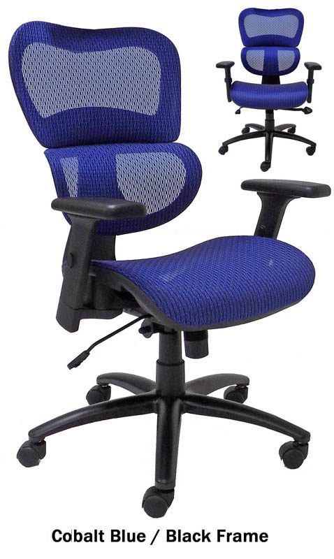 HumanFlex Elastic All Mesh Ergonomic Office Chair Cobalt Blue