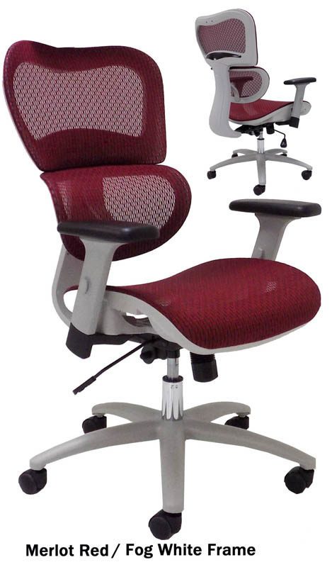 HumanFlex Elastic All Mesh Ergonomic Office Chair Merlot Red