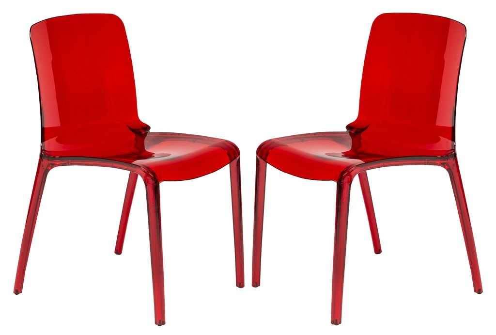 LeisureMod Murray Modern Dining Chair, Set of 2 Red