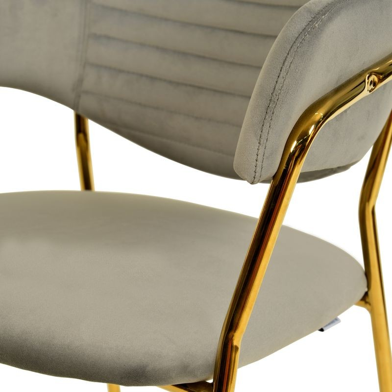 LeisureMod Bella Collection Modern Dining Chair in Light Grey Closeup.