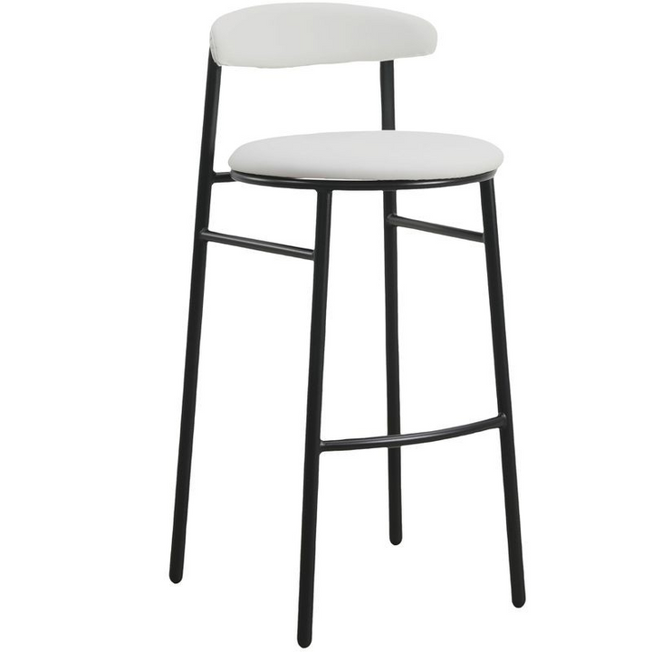 LeisureMod Lume Collection Modern Bar Stool in Grey
