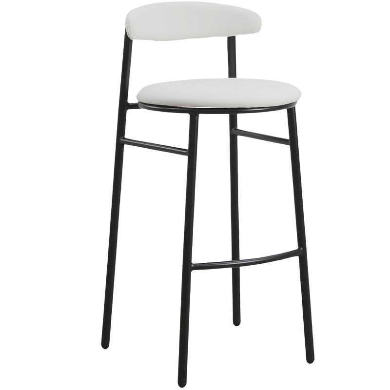 LeisureMod Lume Collection Modern Bar Stool in Grey