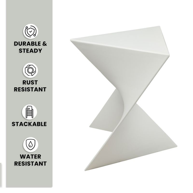 LeisureMod Randolph Modern Side Table Set of 2 White Details.