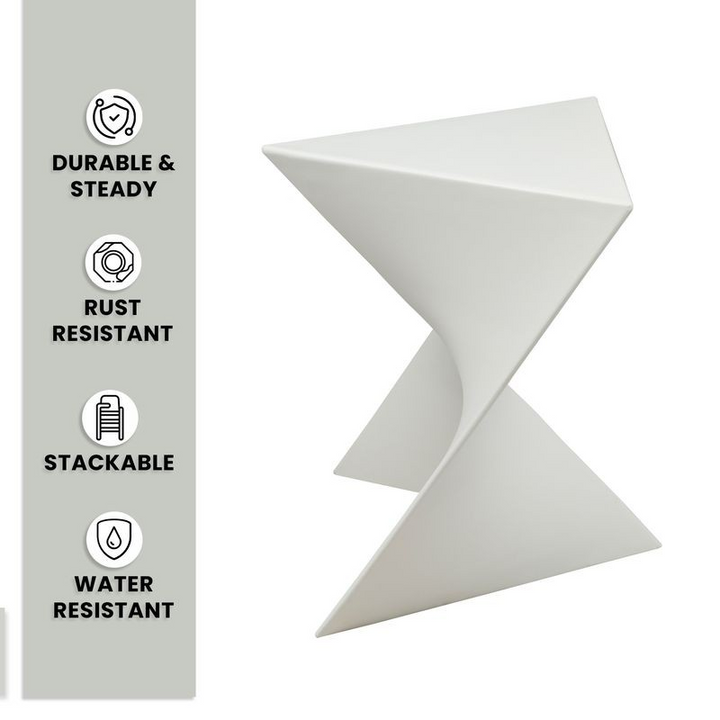 LeisureMod Randolph Modern Side Table Set of 2 White Details.