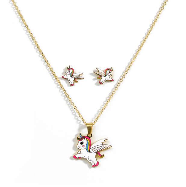 One Unicorn Bath Bomb for Girls with Necklace and Earrings Gift