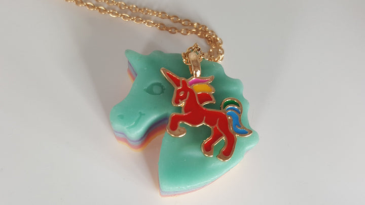 Unicorn Bath Bomb Gift for Girls with 4 XL Bath Bombs Each with a Surprise Necklace Inside (Unicorn)