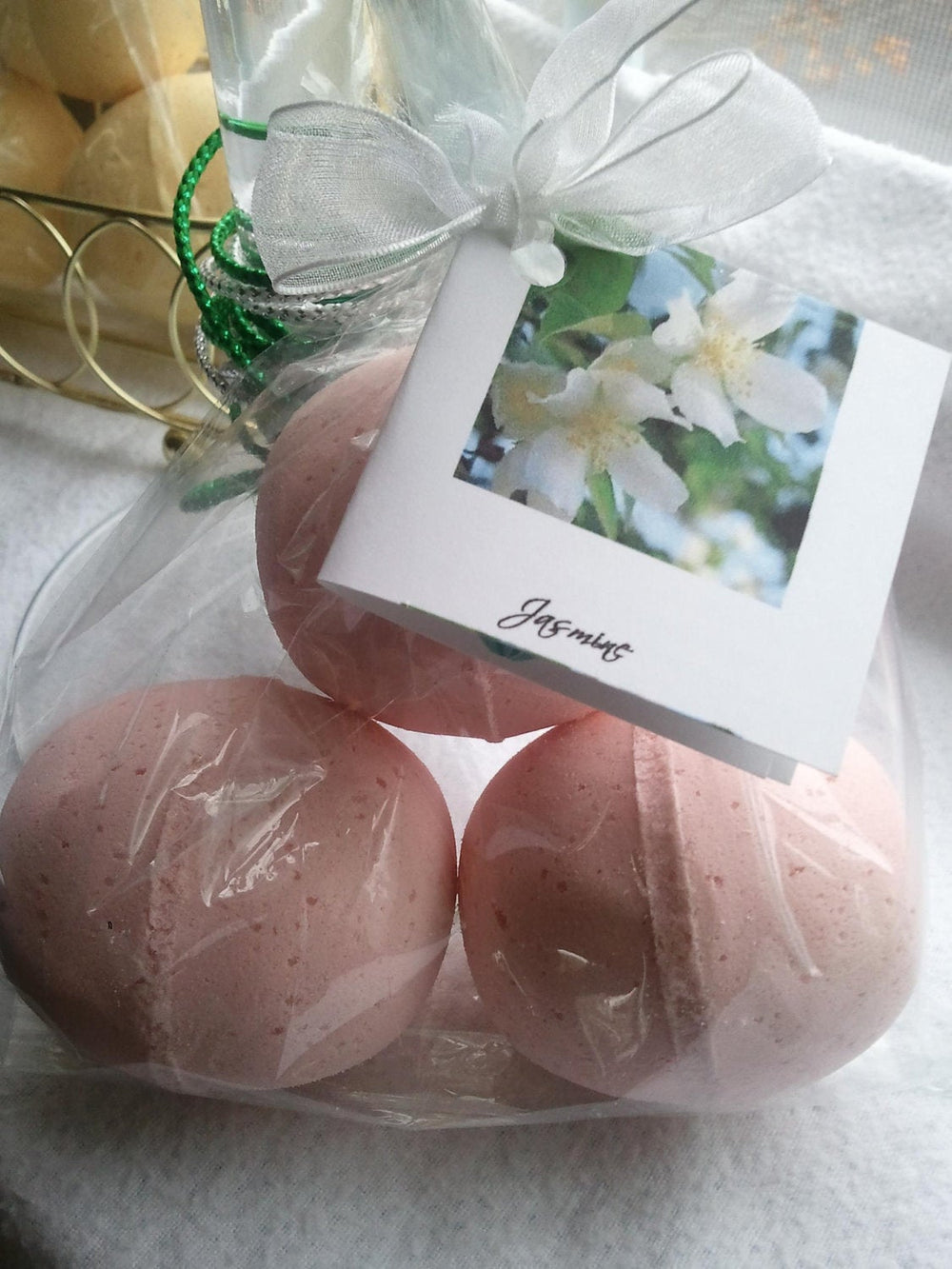 14 Bath Bombs in Jasmine Fragrance with Shea and Cocoa Butter