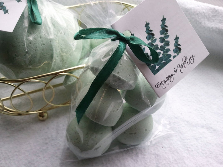 14 Bath Bombs Eucalyptus and Spearmint Essential Oils Gift Bag