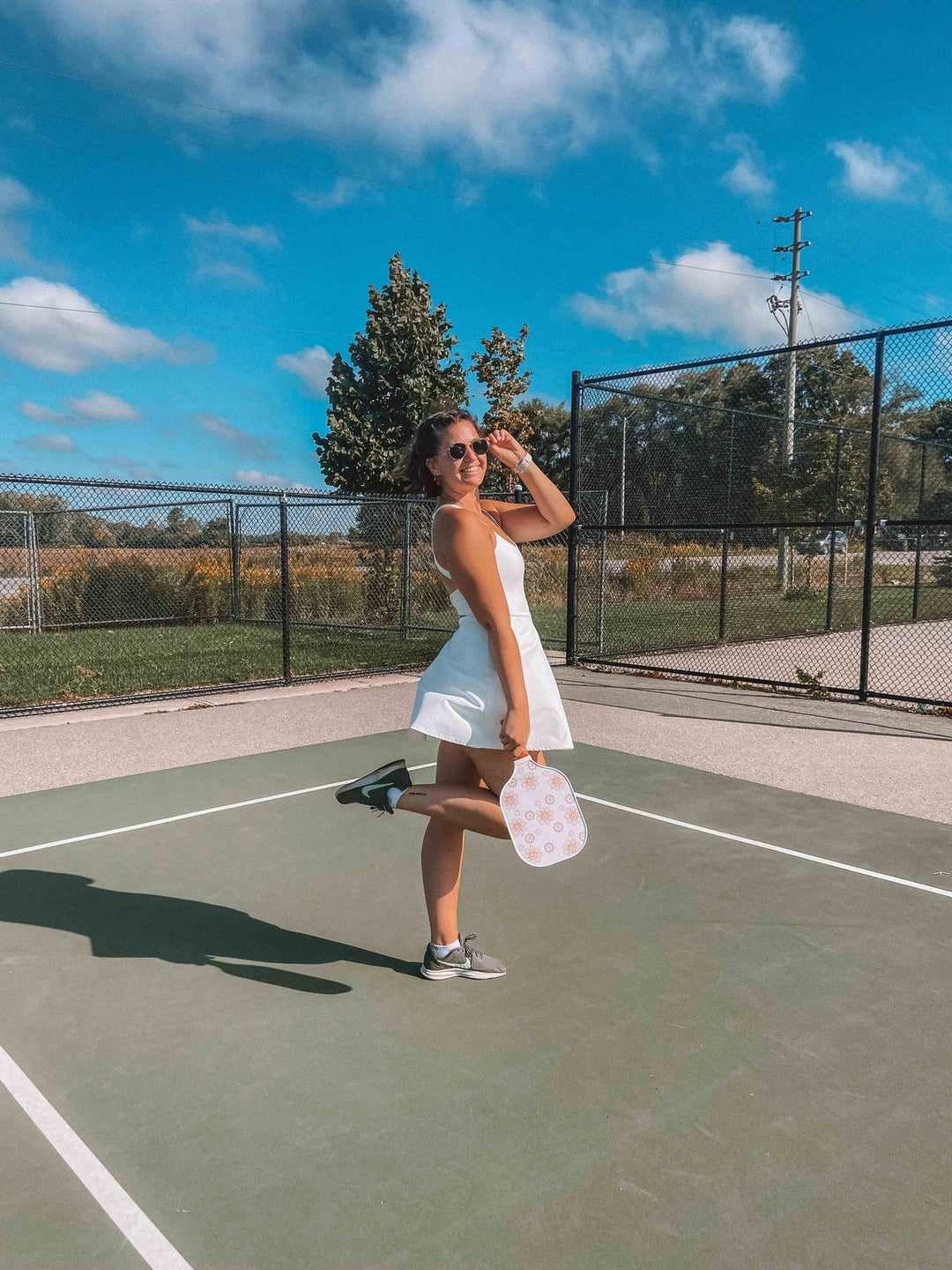 Smiley Flower Pickleball Paddle