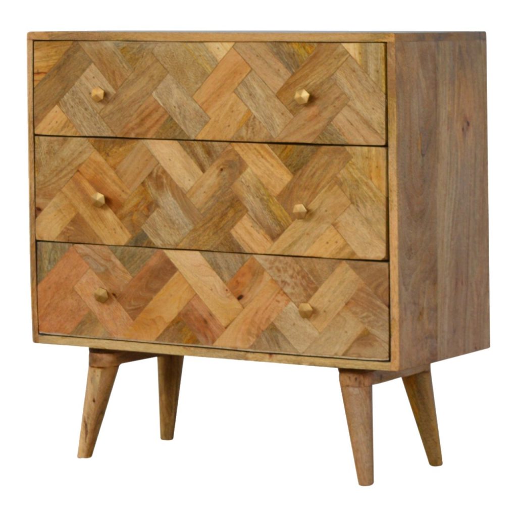 3 Drawer Zig-Zag Patterned Patchwork Chest Photo 3