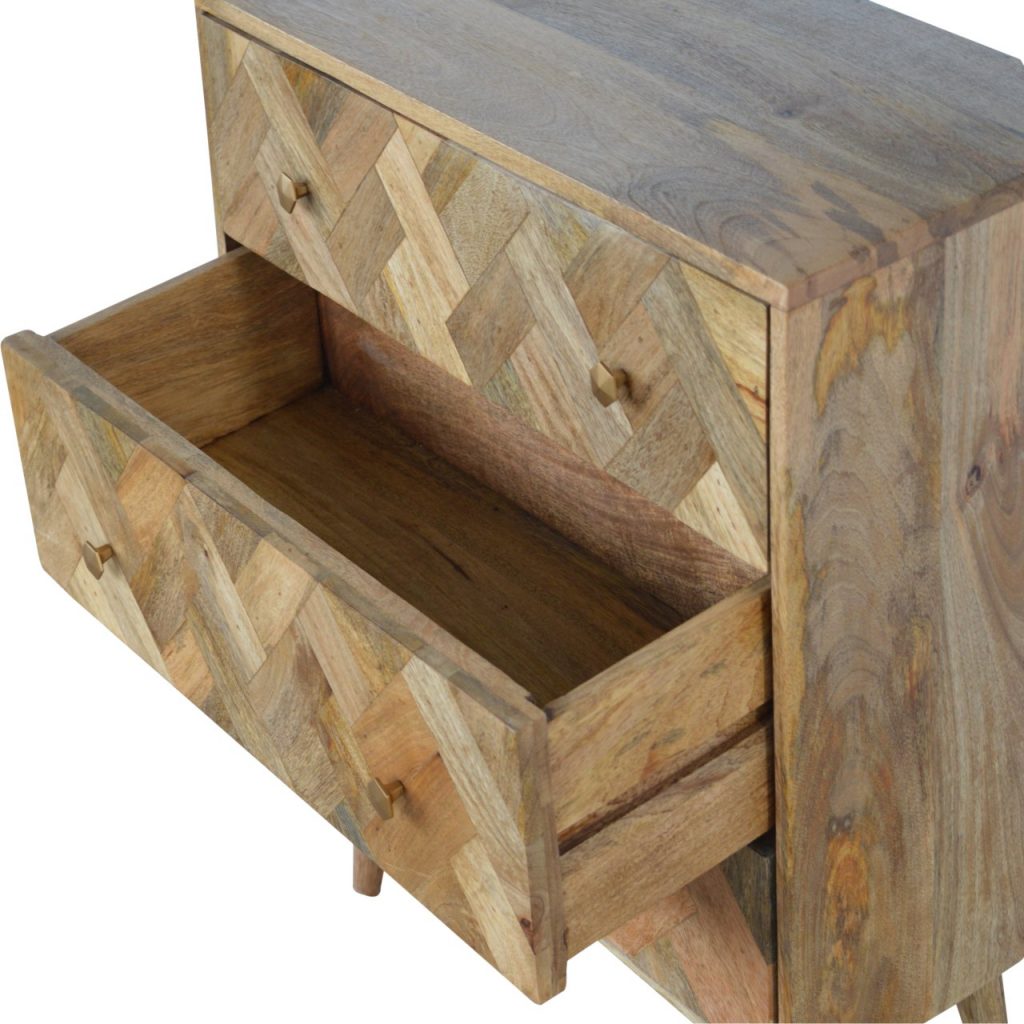 3 Drawer Zig-Zag Patterned Patchwork Chest Photo 6