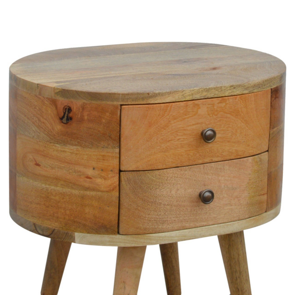 Rounded Nightstand Table Closeup