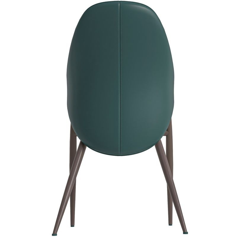 Leisuremod Sante Collection Modern Dining Chair in Cream/Green Back View.